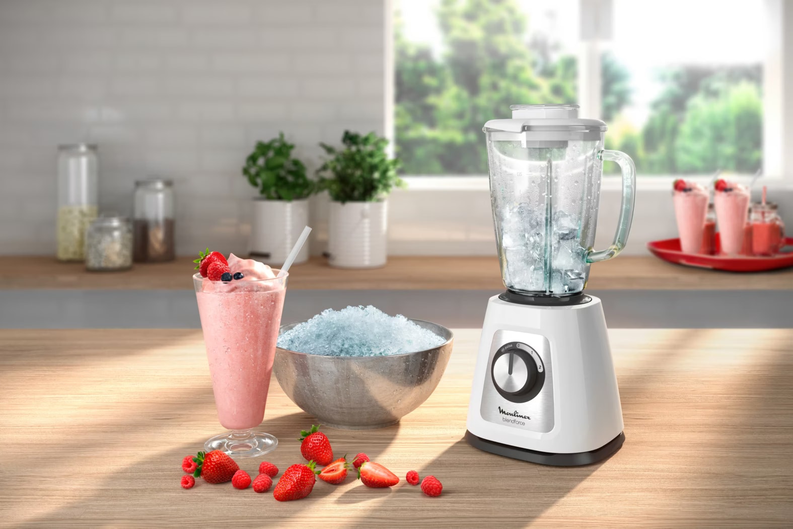 zestaw blendera Tefal szklany z akcesoriami kompletny zestaw blendera Tefal z dzbankiem szklanym uszczelkami i instrukcją na blacie