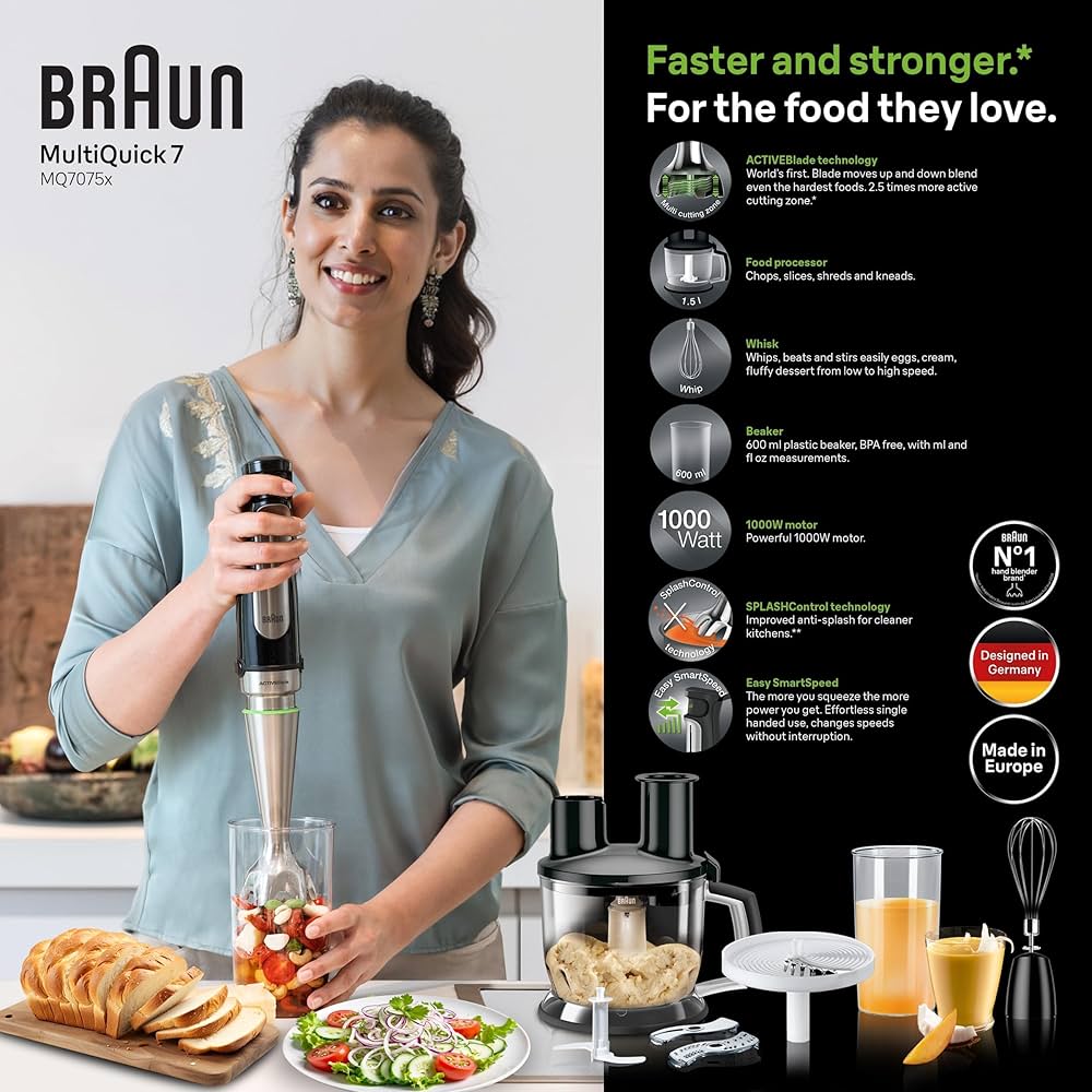 braun multiquick imponuje mocą silnika i jakością wykonania końcówek miksujących blender ręczny braun skutecznie miksuje świeże warzywa