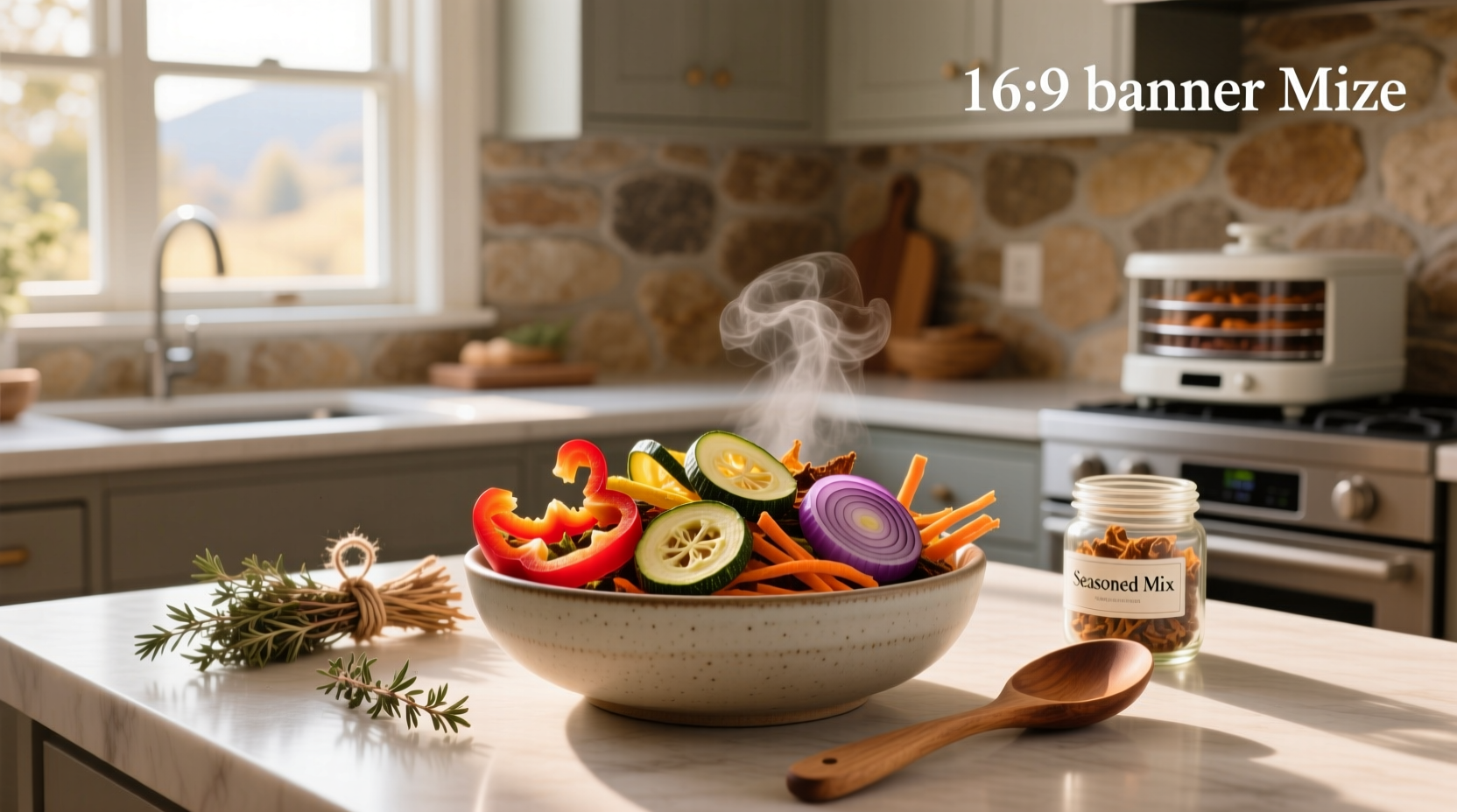 Szklana przezroczysta misa Gorenje z uchwytem i pokrywką na blacie kuchennym